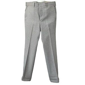 VTG deadstock nwt polyester herringbone trainers pants men waist 34 brown gray